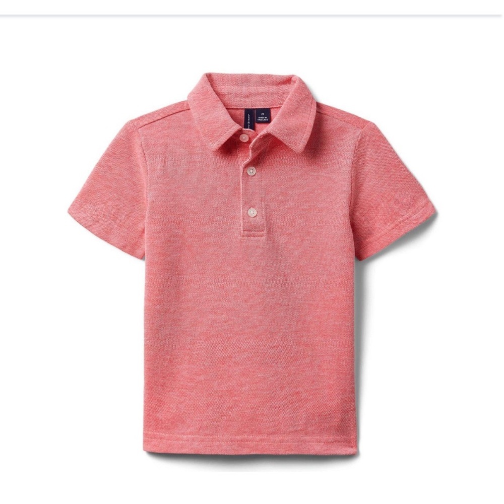 NEW • Janie and Jack • Boys Short Sleeve Polo Tee Shirt Light Red 6